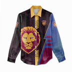 Personalized Brisbane Lions Women Casual Shirt Modern Geometric Sports Graphic Style