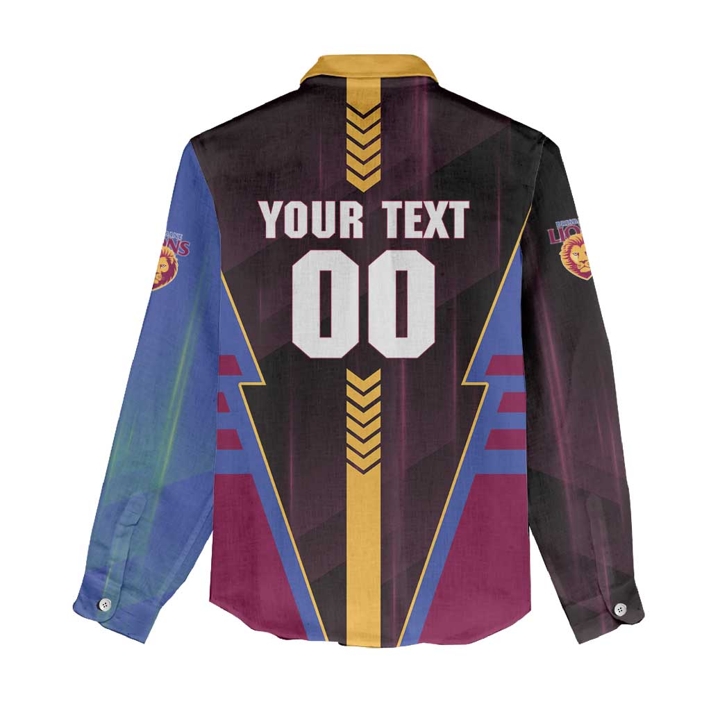 Personalized Brisbane Lions Women Casual Shirt Modern Geometric Sports Graphic Style