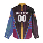 Personalized Brisbane Lions Women Casual Shirt Modern Geometric Sports Graphic Style
