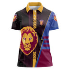 Personalized Brisbane Lions Women Polo Shirt Modern Geometric Sports Graphic Style