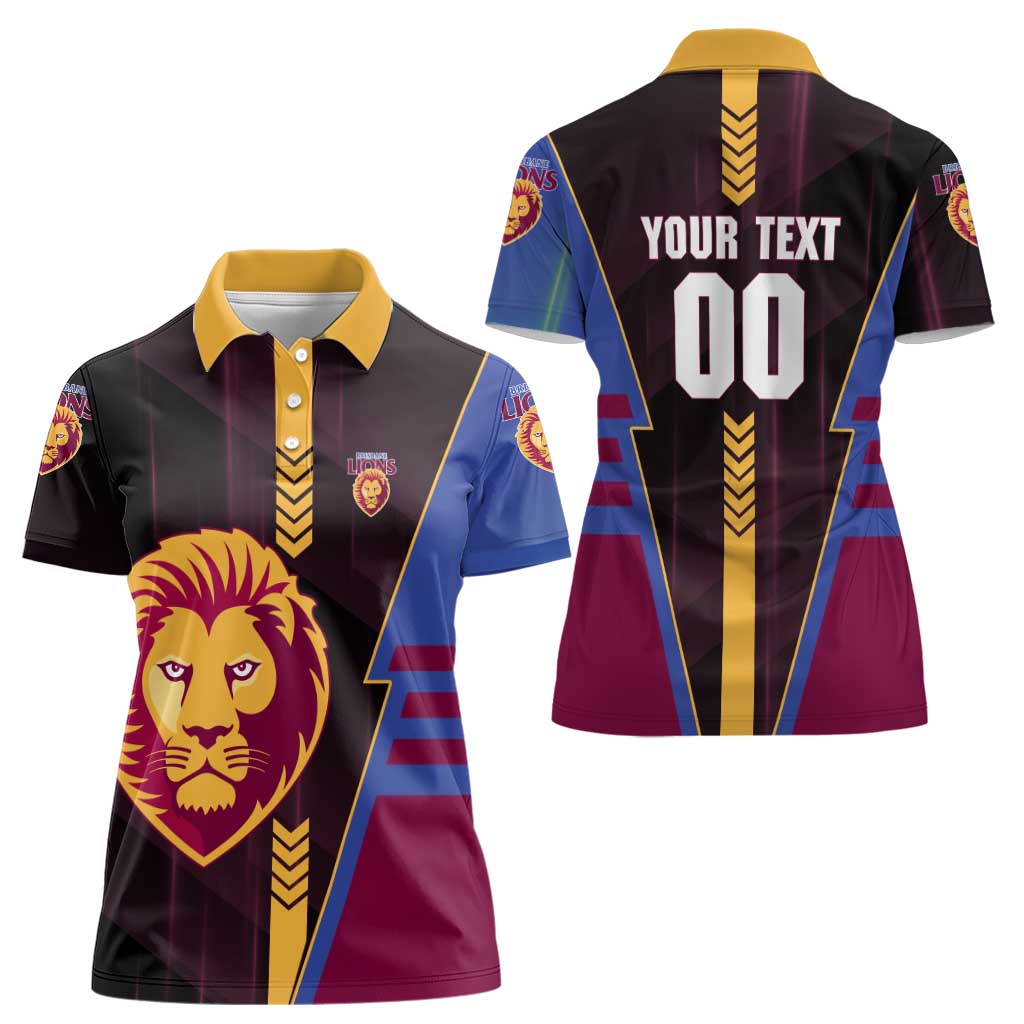 Personalized Brisbane Lions Women Polo Shirt Modern Geometric Sports Graphic Style