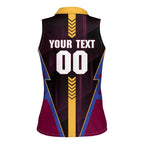 Personalized Brisbane Lions Women Sleeveless Polo Shirt Modern Geometric Sports Graphic Style