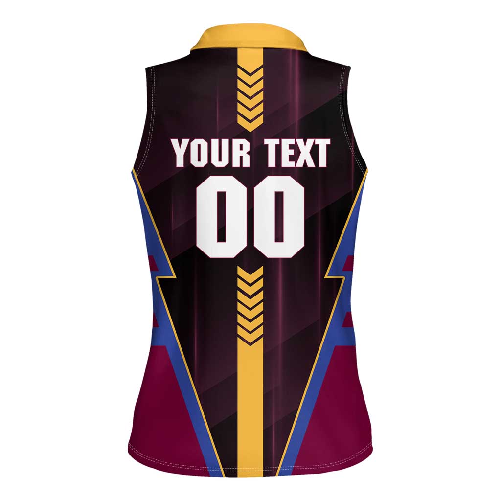 Personalized Brisbane Lions Women Sleeveless Polo Shirt Modern Geometric Sports Graphic Style