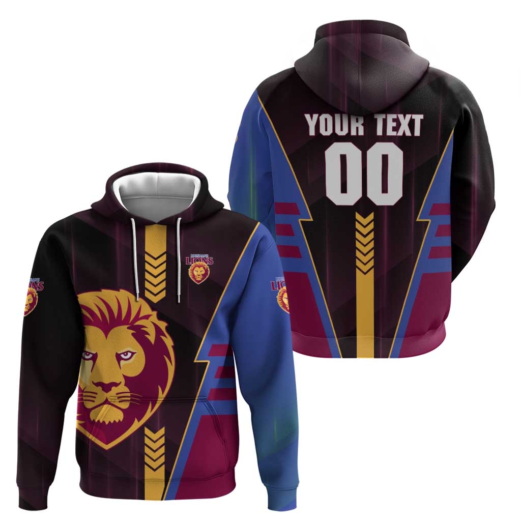 Personalized Brisbane Lions Zip Hoodie Modern Geometric Sports Graphic Style