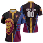 Personalized Brisbane Lions Zipper Polo Shirt Modern Geometric Sports Graphic Style