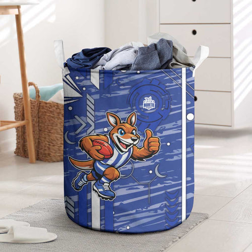 North Melbourne Kangaroos Laundry Basket Mascot Cartoon Football Illustration Style