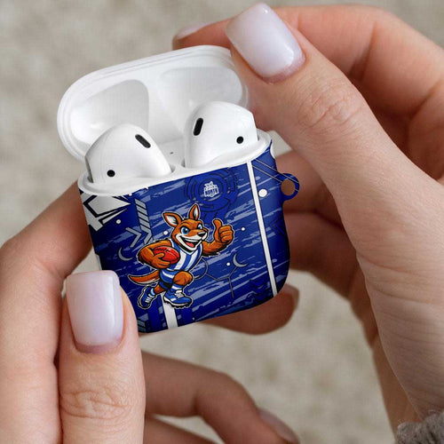 North Melbourne Kangaroos AirPods Case Mascot Cartoon Football Illustration Style