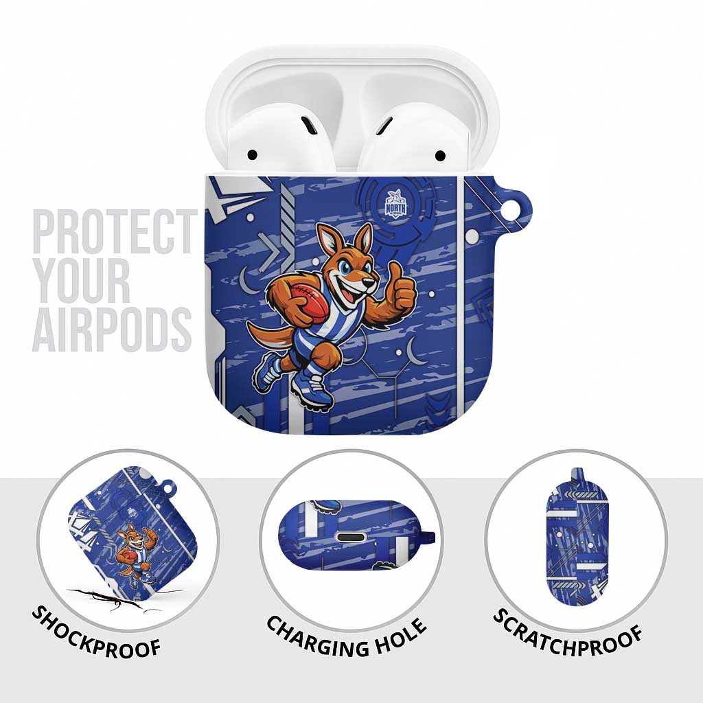 North Melbourne Kangaroos AirPods Case Mascot Cartoon Football Illustration Style