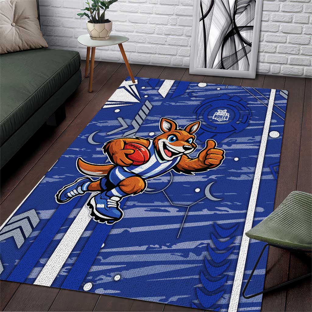 North Melbourne Kangaroos Area Rug Mascot Cartoon Football Illustration Style