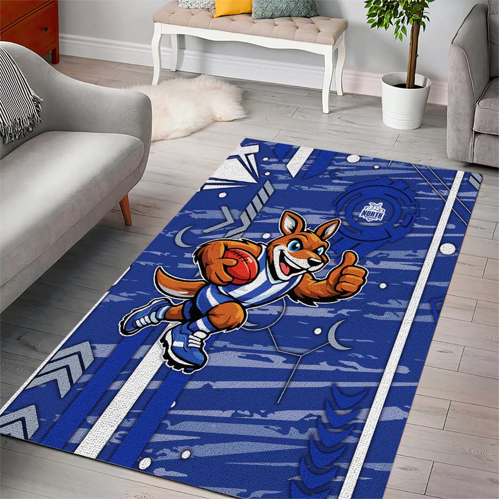 North Melbourne Kangaroos Area Rug Mascot Cartoon Football Illustration Style