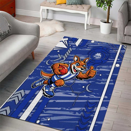 North Melbourne Kangaroos Area Rug Mascot Cartoon Football Illustration Style
