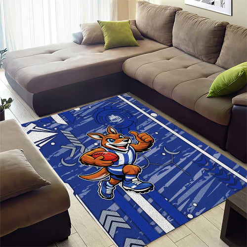 North Melbourne Kangaroos Area Rug Mascot Cartoon Football Illustration Style