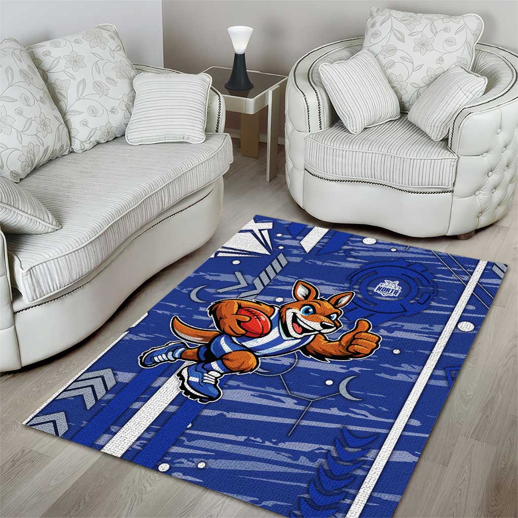 North Melbourne Kangaroos Area Rug Mascot Cartoon Football Illustration Style
