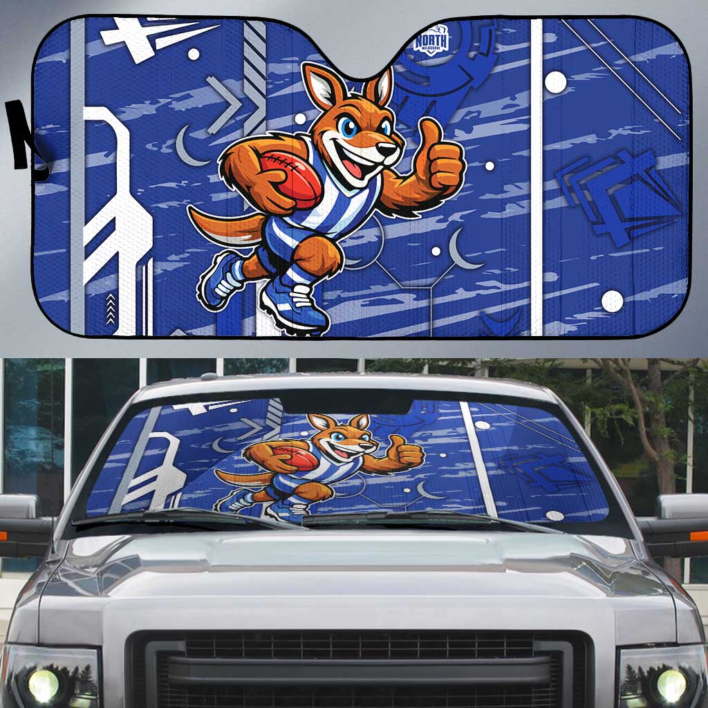 North Melbourne Kangaroos Auto Sun Shade Mascot Cartoon Football Illustration Style