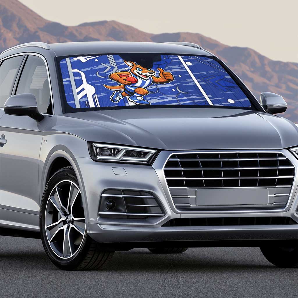North Melbourne Kangaroos Auto Sun Shade Mascot Cartoon Football Illustration Style