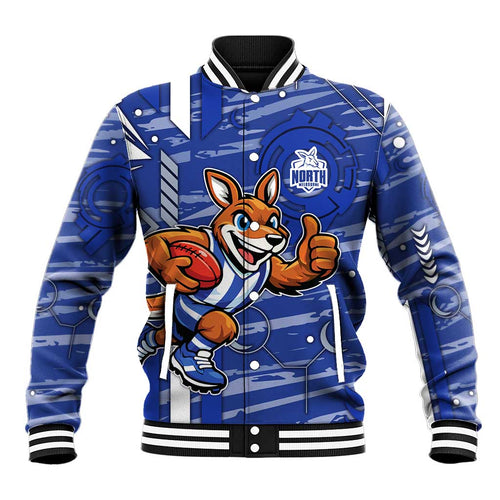 North Melbourne Kangaroos Baseball Jacket Mascot Cartoon Football Illustration Style