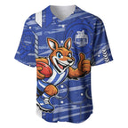 North Melbourne Kangaroos Baseball Jersey Mascot Cartoon Football Illustration Style