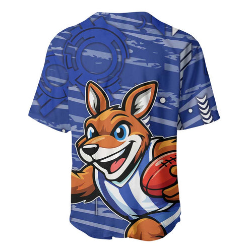 North Melbourne Kangaroos Baseball Jersey Mascot Cartoon Football Illustration Style