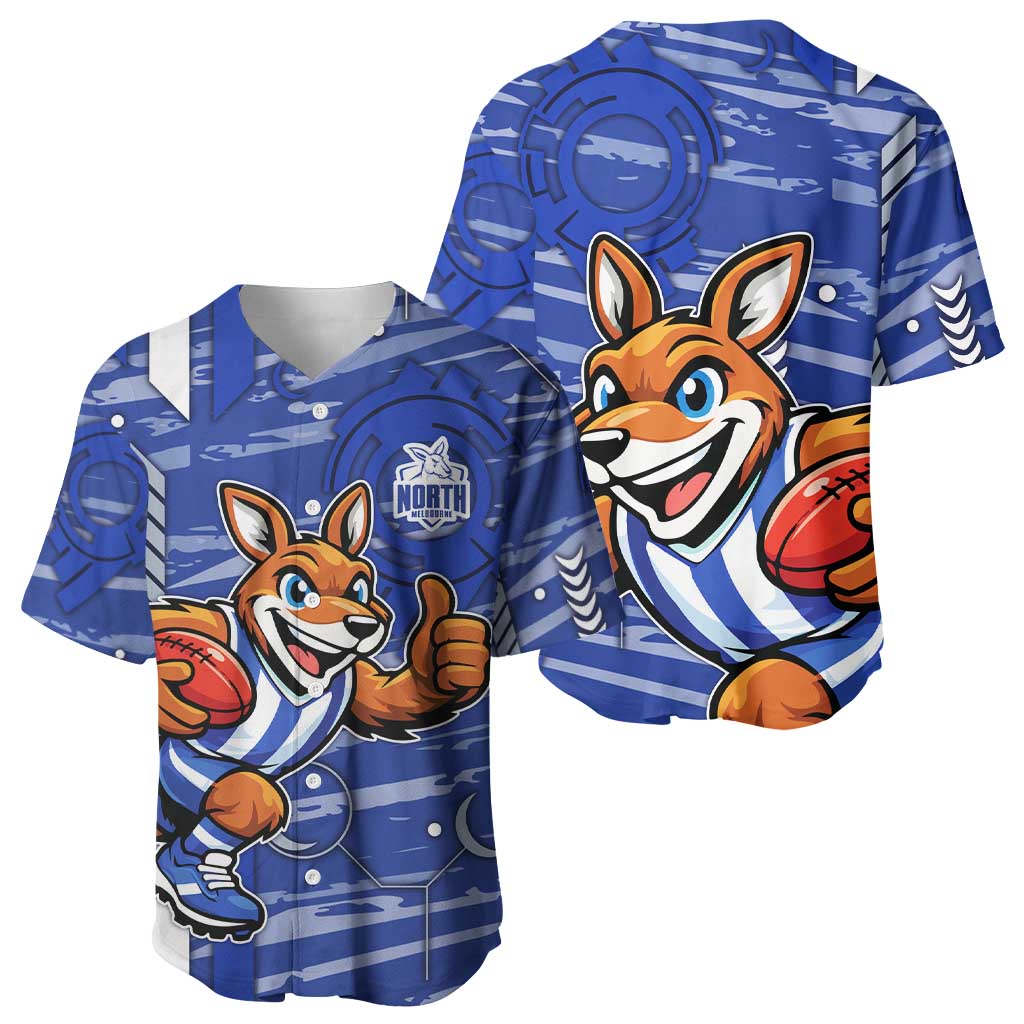 North Melbourne Kangaroos Baseball Jersey Mascot Cartoon Football Illustration Style