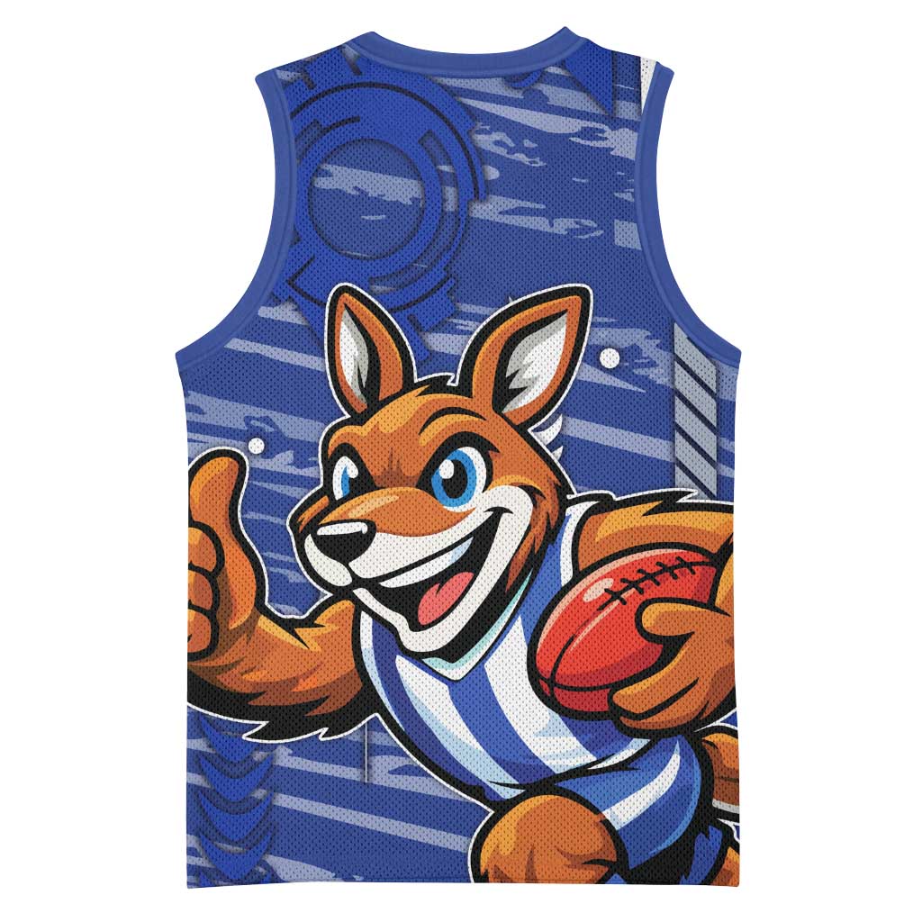 North Melbourne Kangaroos Basketball Jersey Mascot Cartoon Football Illustration Style