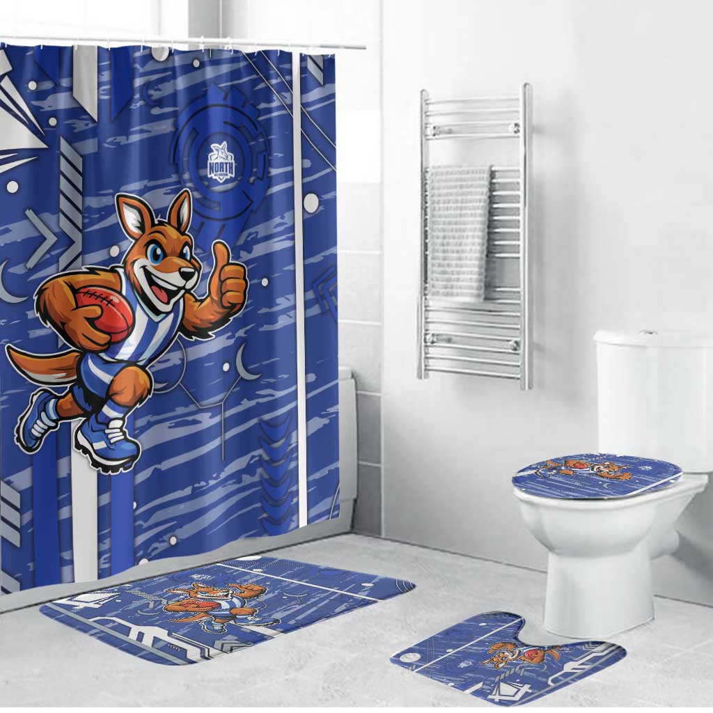 North Melbourne Kangaroos Bathroom Set Mascot Cartoon Football Illustration Style