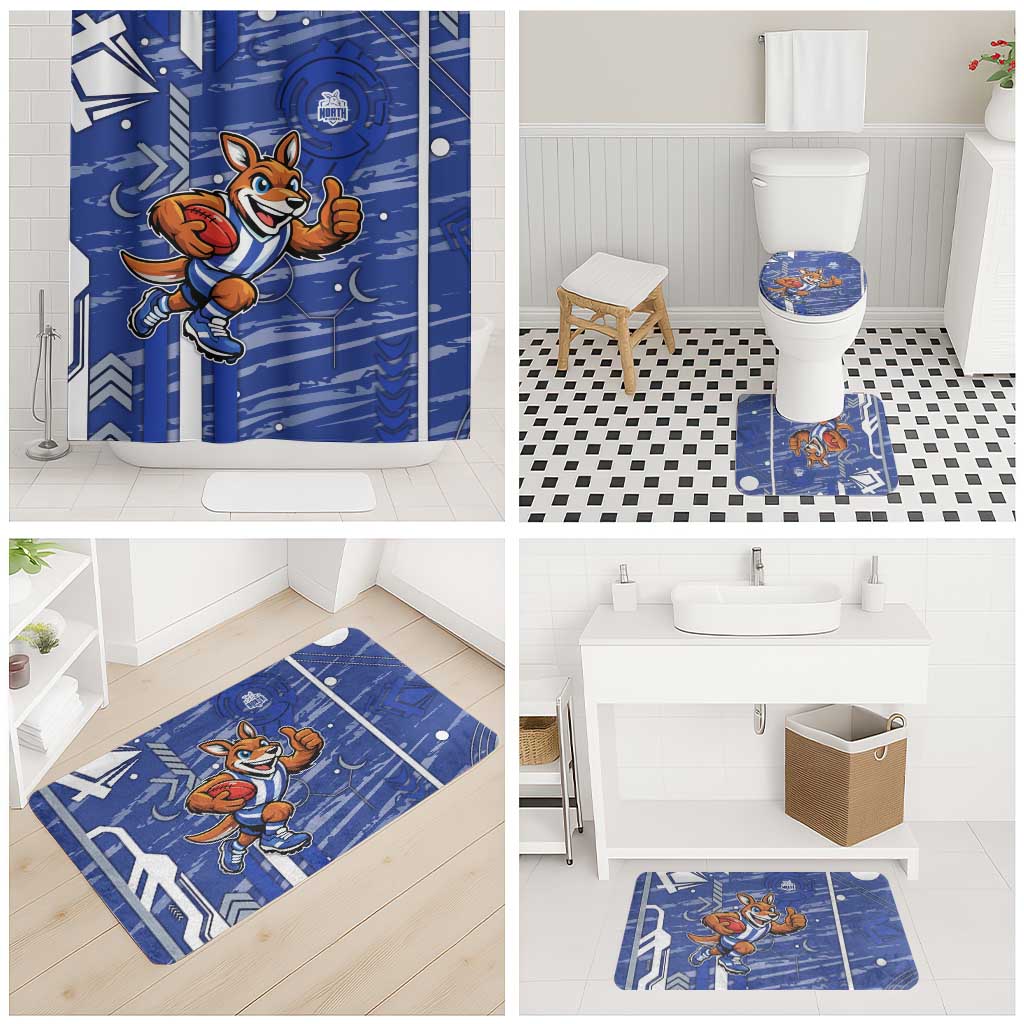 North Melbourne Kangaroos Bathroom Set Mascot Cartoon Football Illustration Style