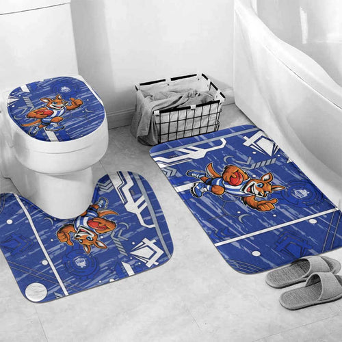 North Melbourne Kangaroos Bathroom Set Mascot Cartoon Football Illustration Style