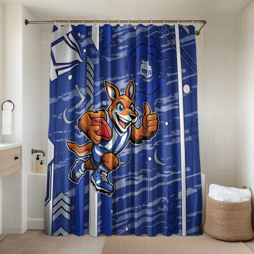 North Melbourne Kangaroos Bathroom Set Mascot Cartoon Football Illustration Style