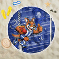 North Melbourne Kangaroos Beach Blanket Mascot Cartoon Football Illustration Style