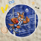 North Melbourne Kangaroos Beach Blanket Mascot Cartoon Football Illustration Style