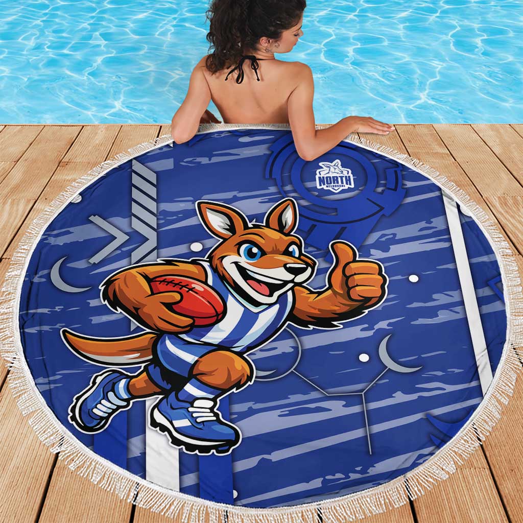 North Melbourne Kangaroos Beach Blanket Mascot Cartoon Football Illustration Style