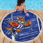 North Melbourne Kangaroos Beach Blanket Mascot Cartoon Football Illustration Style