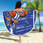 North Melbourne Kangaroos Beach Blanket Mascot Cartoon Football Illustration Style