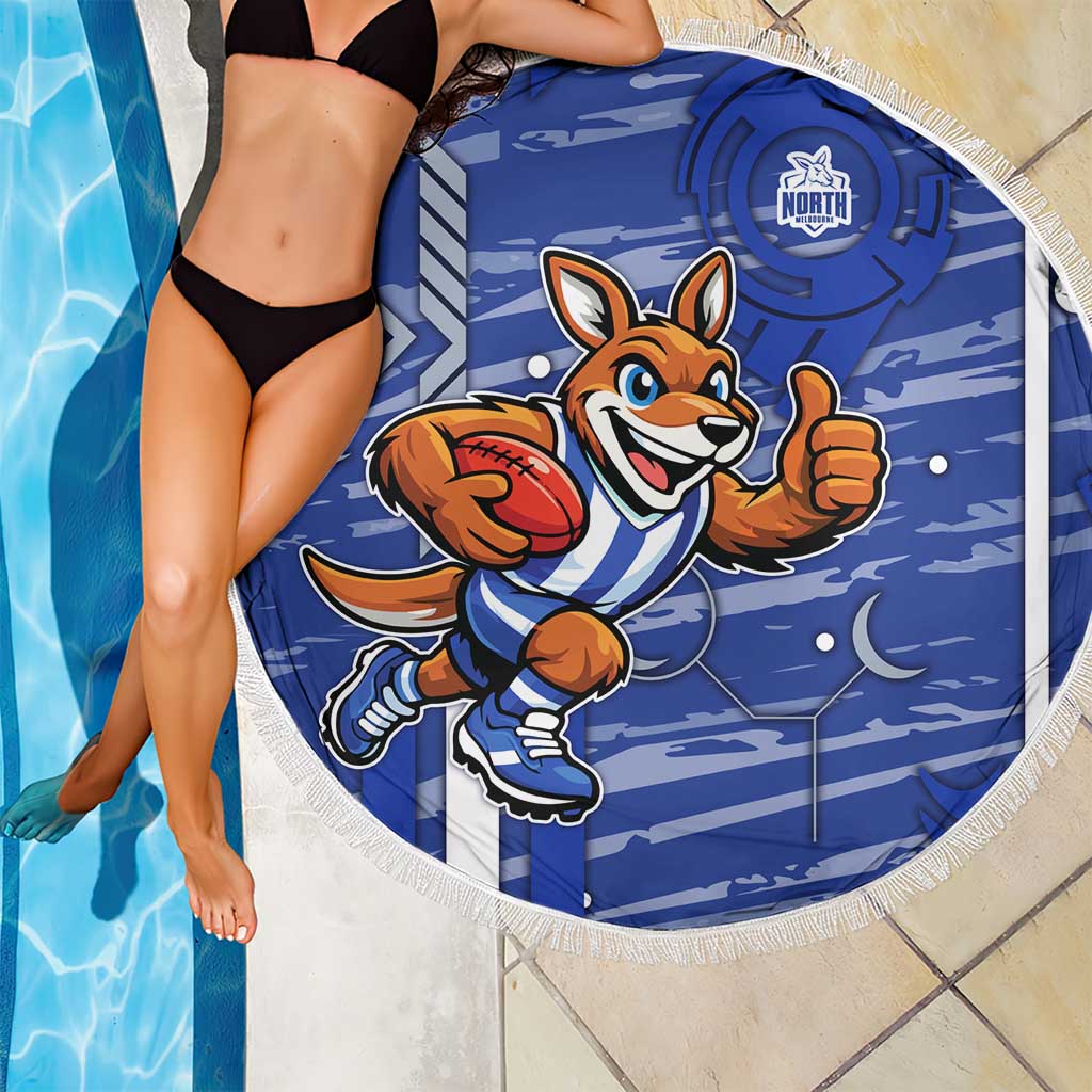 North Melbourne Kangaroos Beach Blanket Mascot Cartoon Football Illustration Style