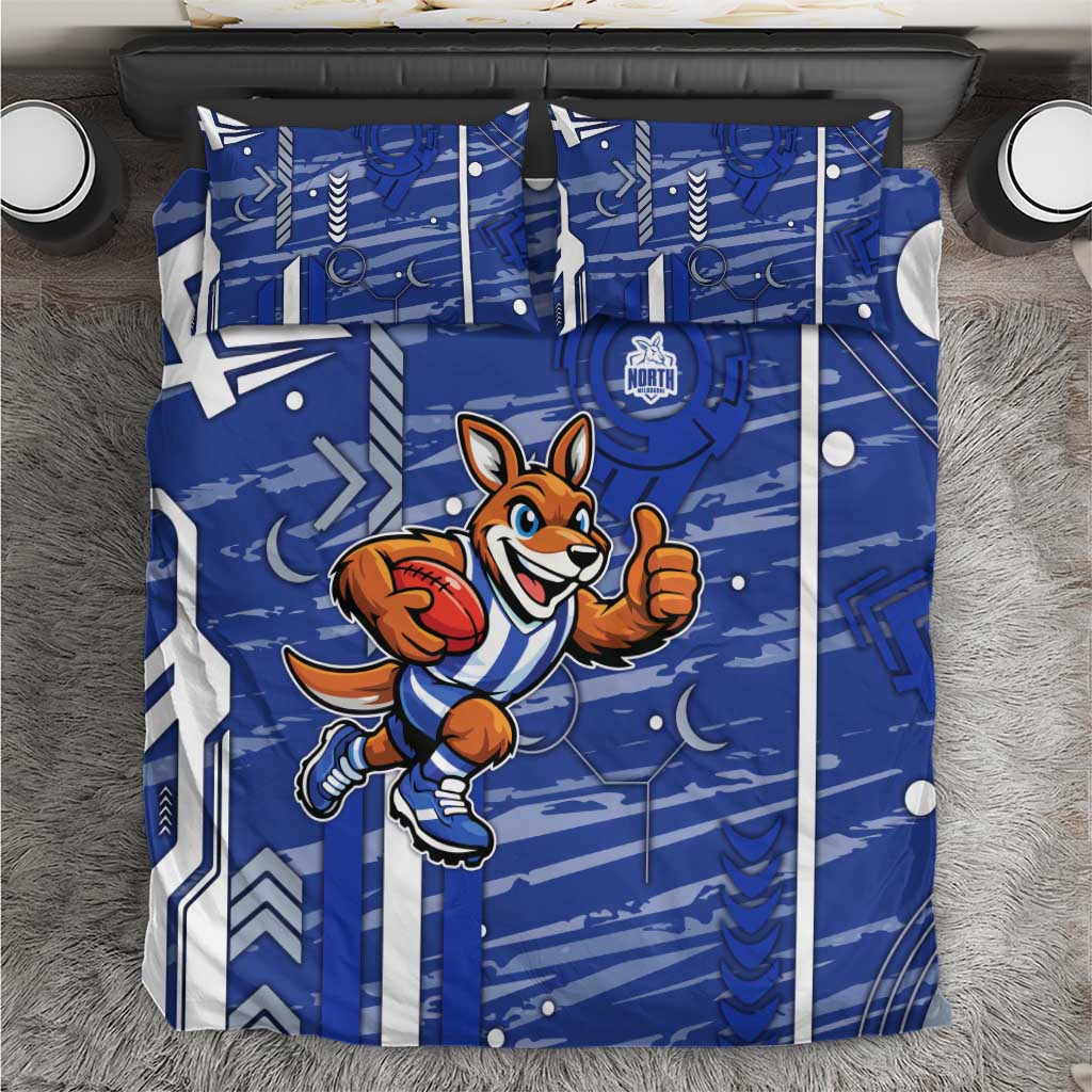 North Melbourne Kangaroos Bedding Set Mascot Cartoon Football Illustration Style