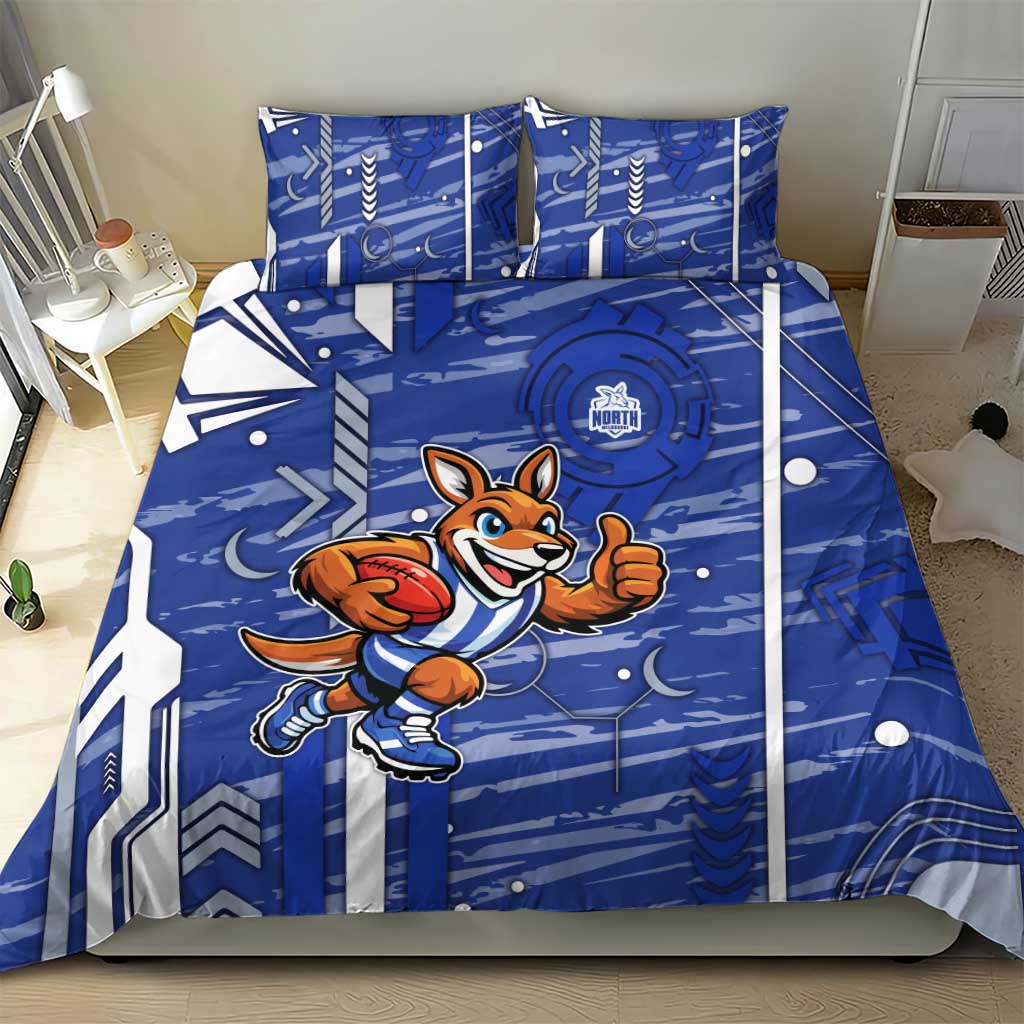 North Melbourne Kangaroos Bedding Set Mascot Cartoon Football Illustration Style