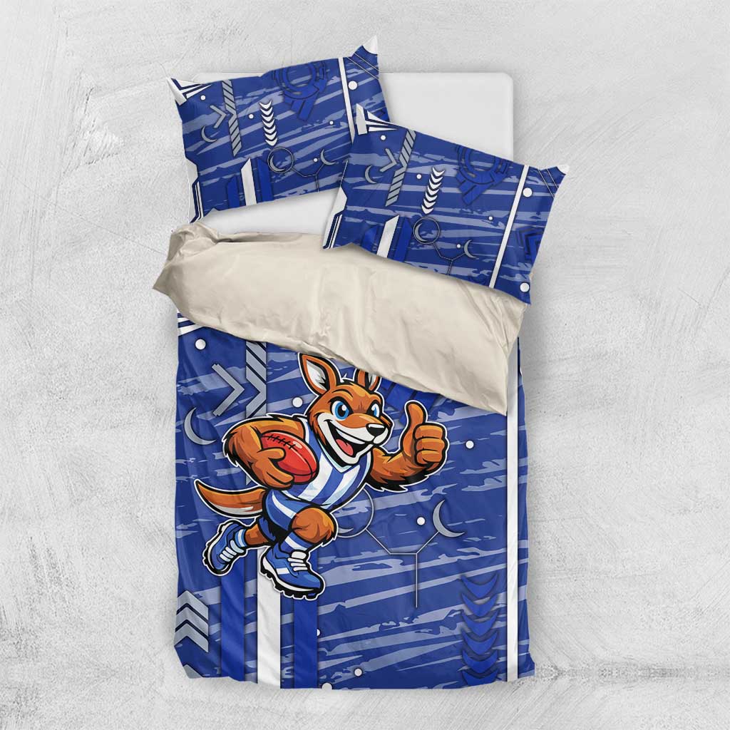 North Melbourne Kangaroos Bedding Set Mascot Cartoon Football Illustration Style