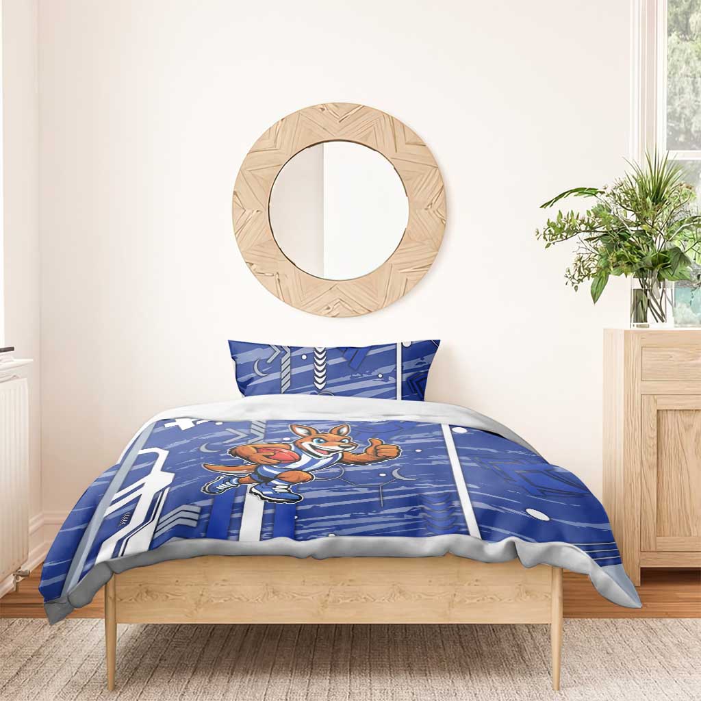 North Melbourne Kangaroos Bedding Set Mascot Cartoon Football Illustration Style