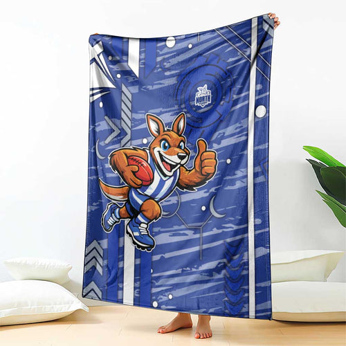North Melbourne Kangaroos Blanket Mascot Cartoon Football Illustration Style