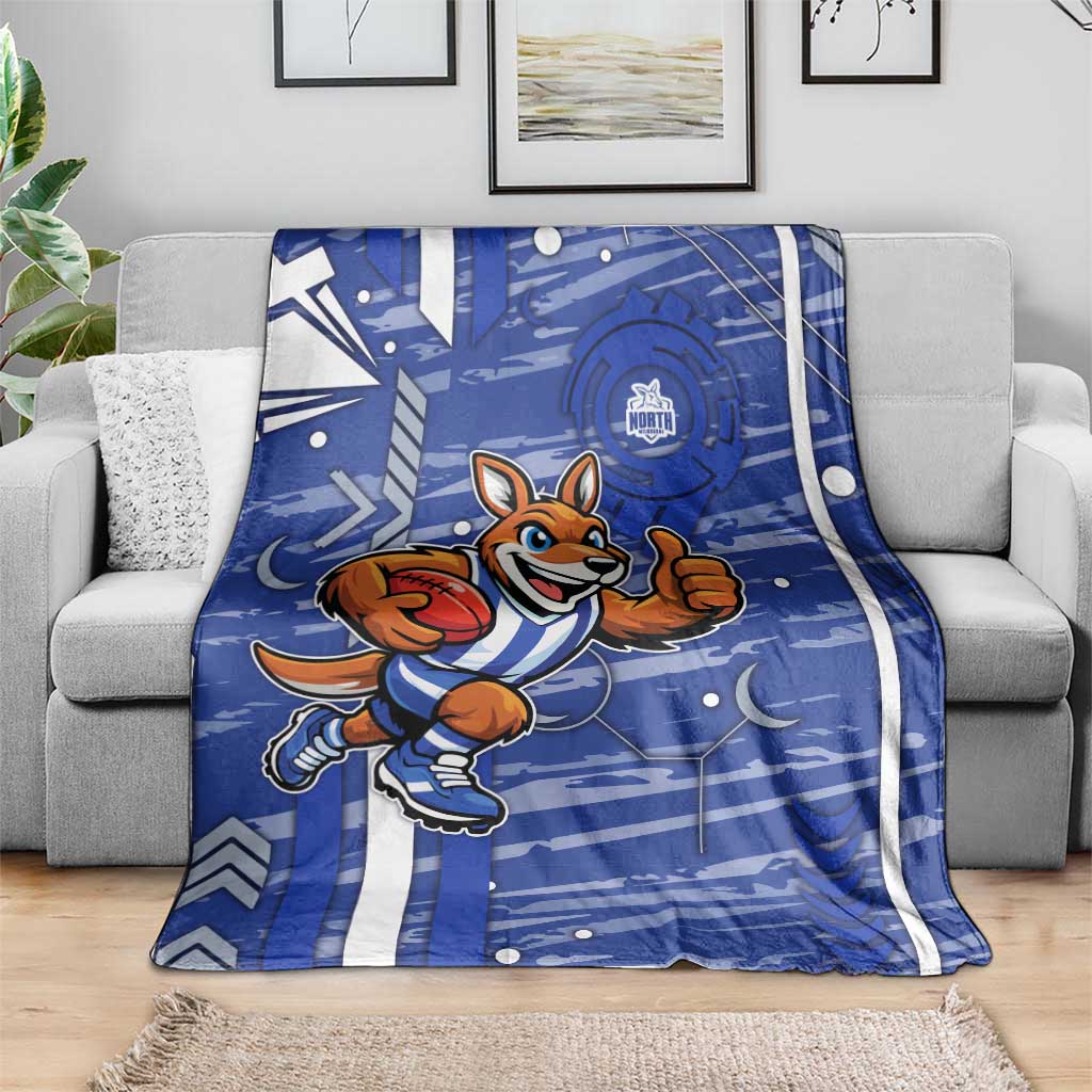North Melbourne Kangaroos Blanket Mascot Cartoon Football Illustration Style