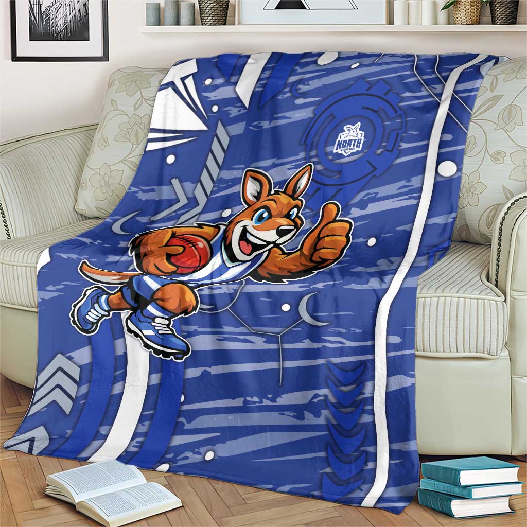 North Melbourne Kangaroos Blanket Mascot Cartoon Football Illustration Style