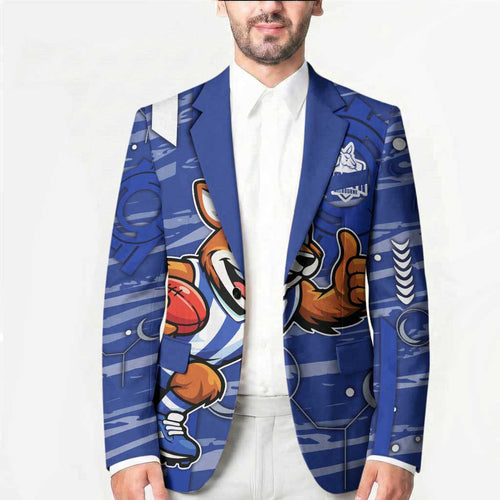 North Melbourne Kangaroos Blazer Mascot Cartoon Football Illustration Style