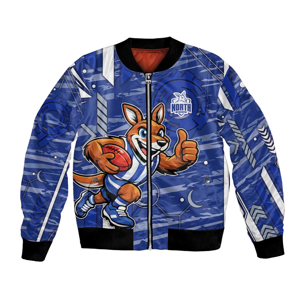 North Melbourne Kangaroos Bomber Jacket Mascot Cartoon Football Illustration Style