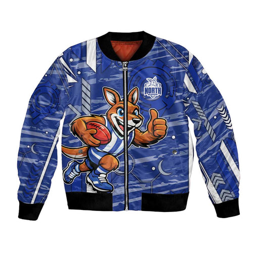 North Melbourne Kangaroos Bomber Jacket Mascot Cartoon Football Illustration Style
