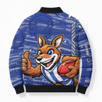 North Melbourne Kangaroos Bomber Puffer Jacket Mascot Cartoon Football Illustration Style