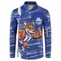 North Melbourne Kangaroos Button Sweatshirt Mascot Cartoon Football Illustration Style