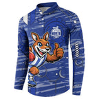 North Melbourne Kangaroos Button Sweatshirt Mascot Cartoon Football Illustration Style