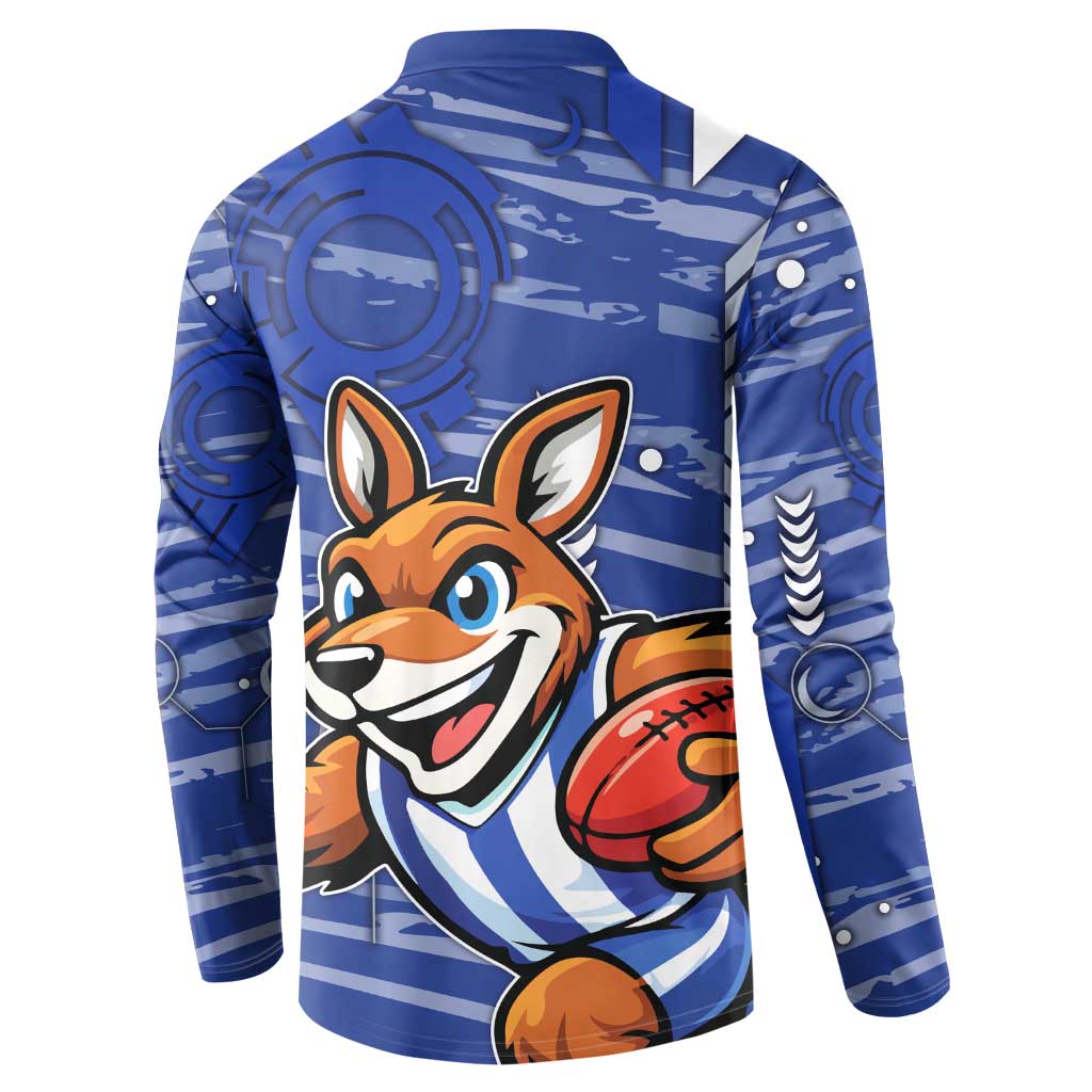 North Melbourne Kangaroos Button Sweatshirt Mascot Cartoon Football Illustration Style