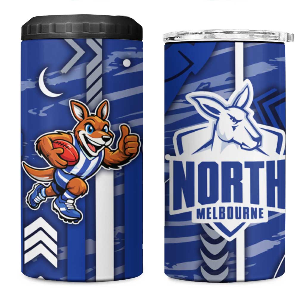 North Melbourne Kangaroos 4 in 1 Can Cooler Tumbler Mascot Cartoon Football Illustration Style