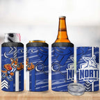 North Melbourne Kangaroos 4 in 1 Can Cooler Tumbler Mascot Cartoon Football Illustration Style